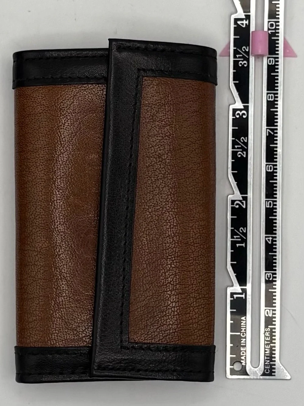 Vtg Don Loper Men’s  Brown Leather Wallet & Key Holder Gift Set USA 1960s Retro